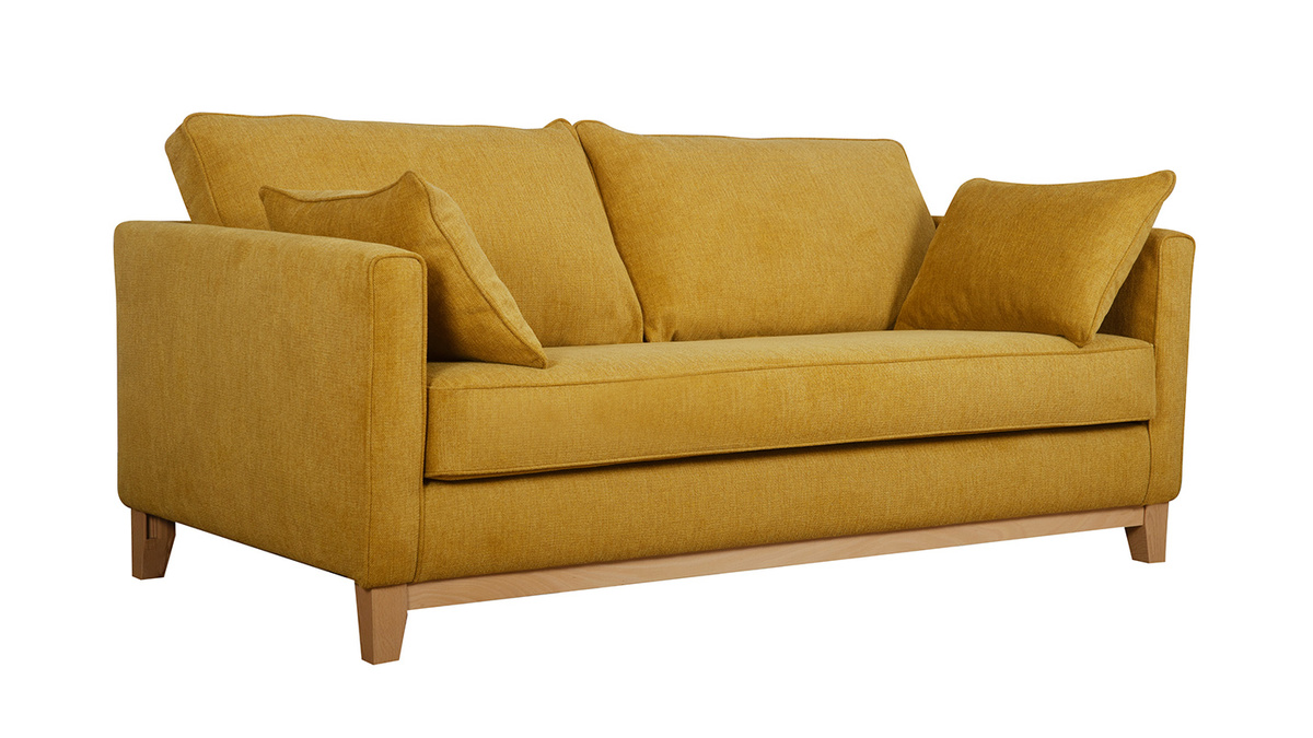 3-Sitzer-Designer-Sofa in pfauenblau und schwarzem Samt HARRISON - Miliboo |1| Stphane Plaza
